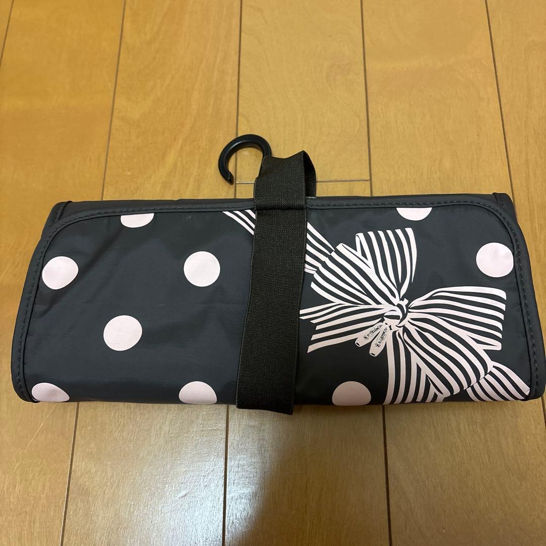 Chacott ブラウン×ピンク　ドット　リボン　バレエシューズケース フック付
