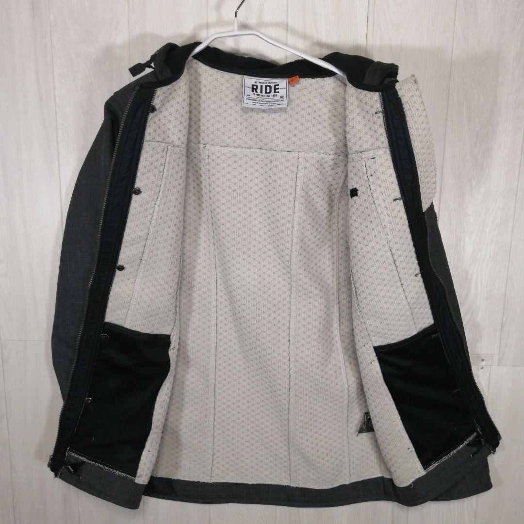 美品　Ride　スノーボードウェア　グレー系　Mサイズ　裏起毛　ポリエステル