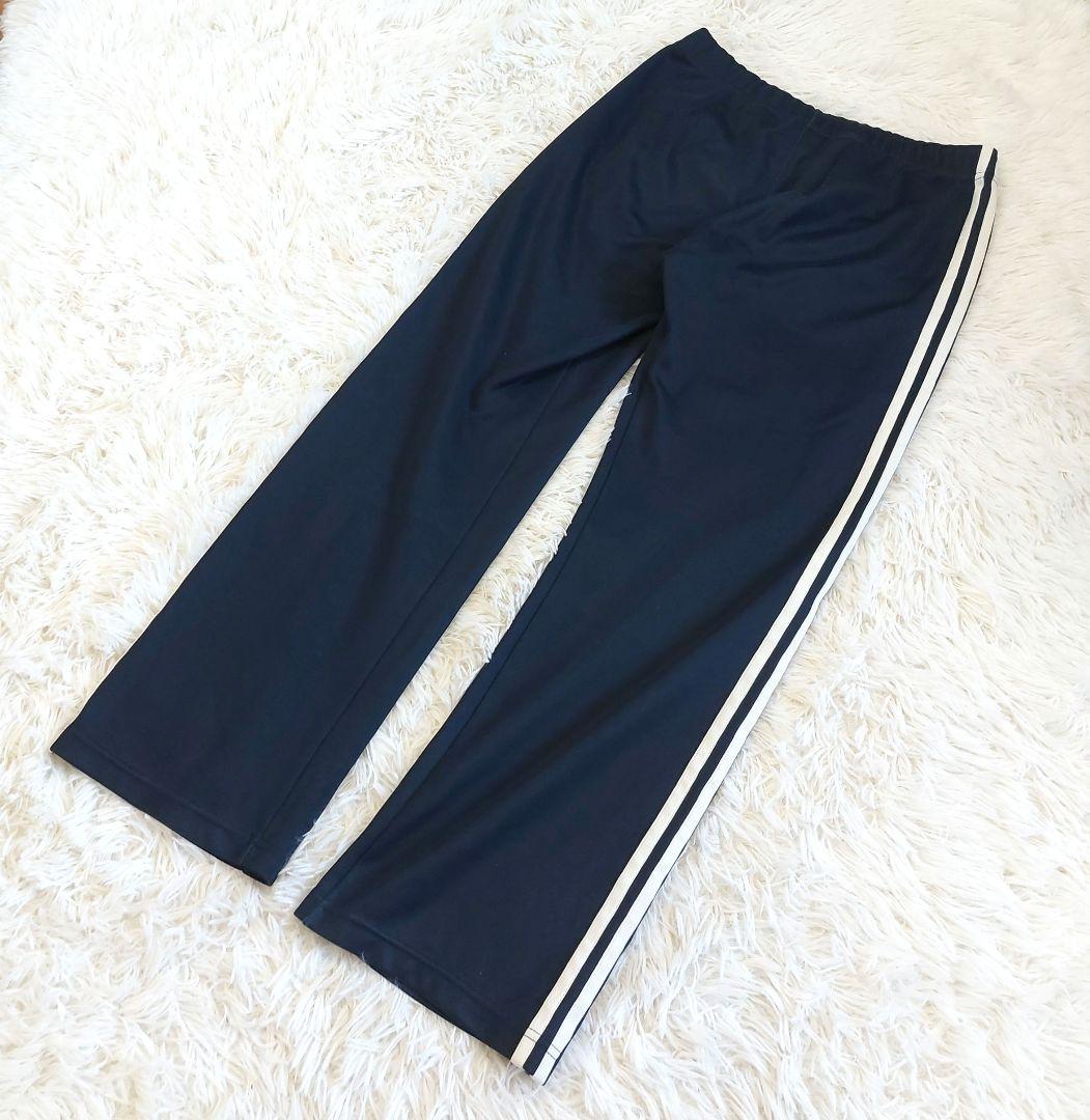 【Y2K】希少ダスラーワッペン adidas トラックパンツ 濃紺色 万国旗タグ
