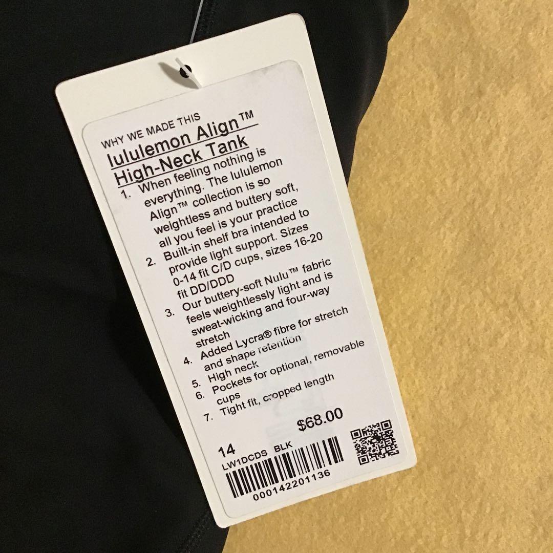 Lululemon Align High-Neck Tank 14ブラック