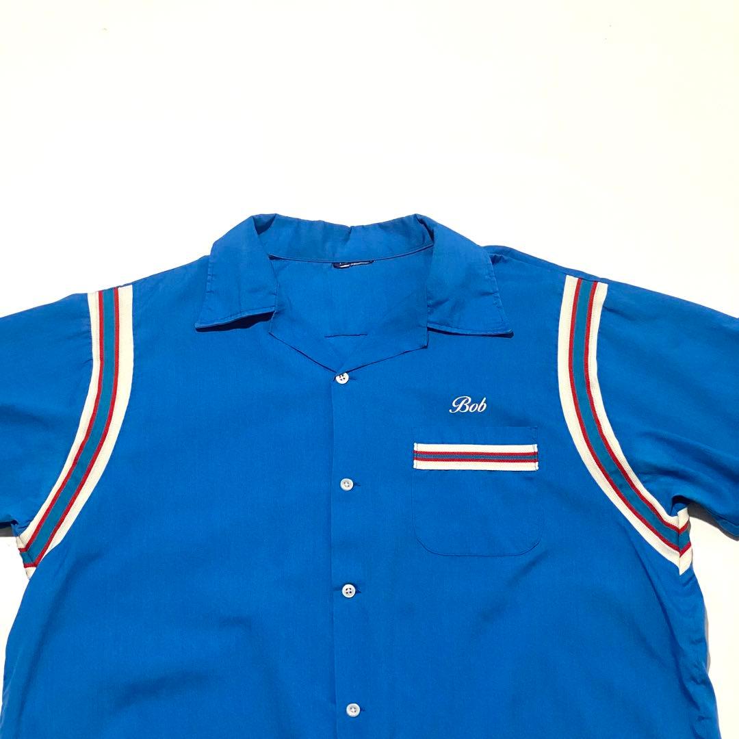 80’s~ビンテージ HILTON? ボウリングシャツ ユニフォーム プリント