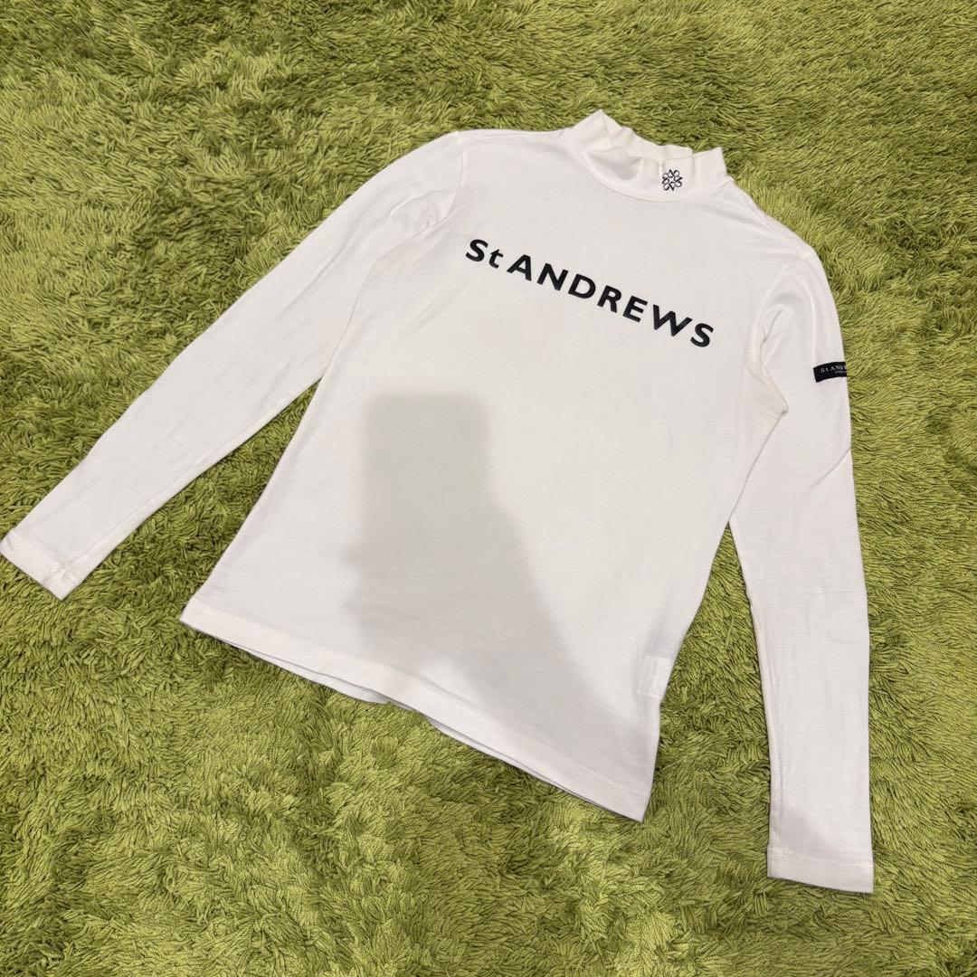 St ANDREWS セントアンドリュース 長袖モックネック ホワイト Sサイズ