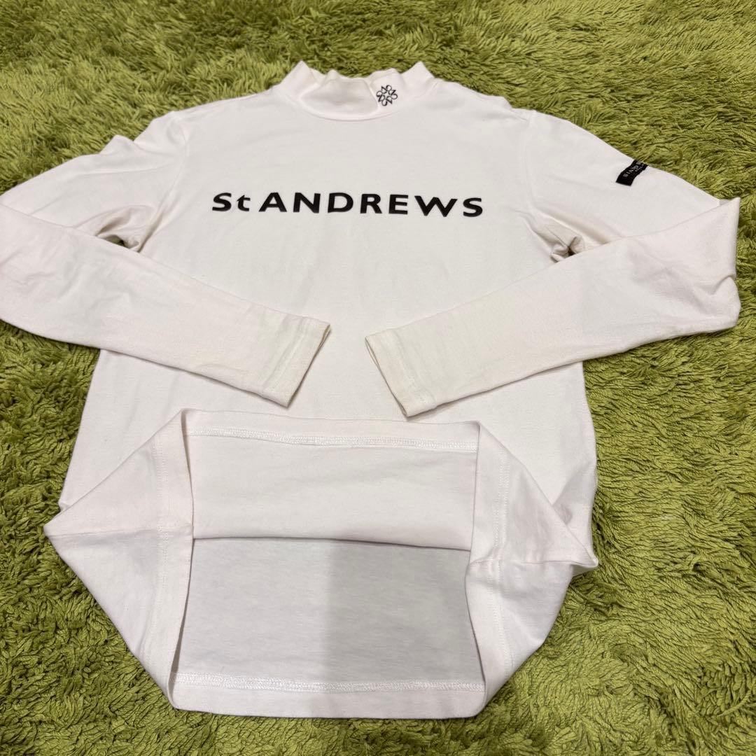 St ANDREWS セントアンドリュース 長袖モックネック ホワイト Sサイズ
