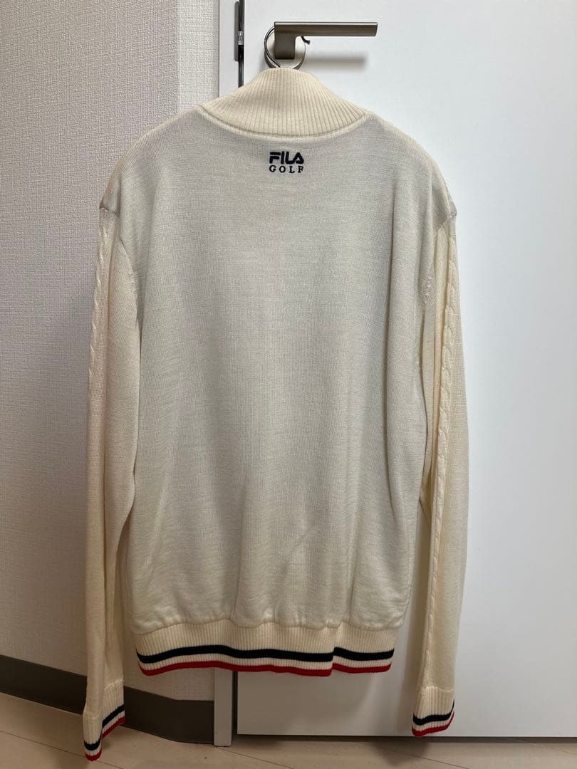 FILA GOLF ケーブルニットジャケット Lサイズ ホワイト