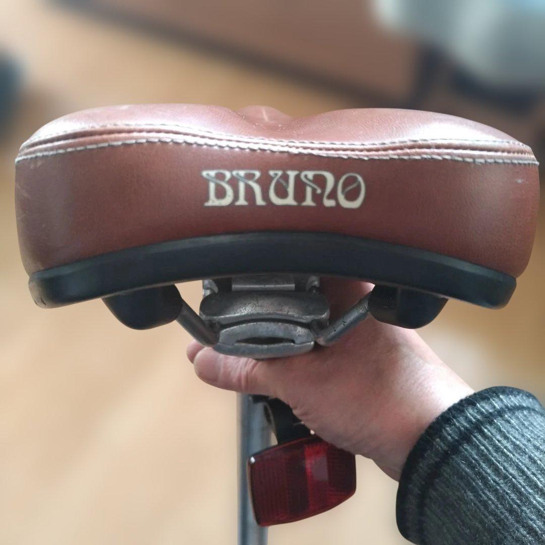 BRUNO エルゴノミックブラウンレザーサドル　シートポスト付き