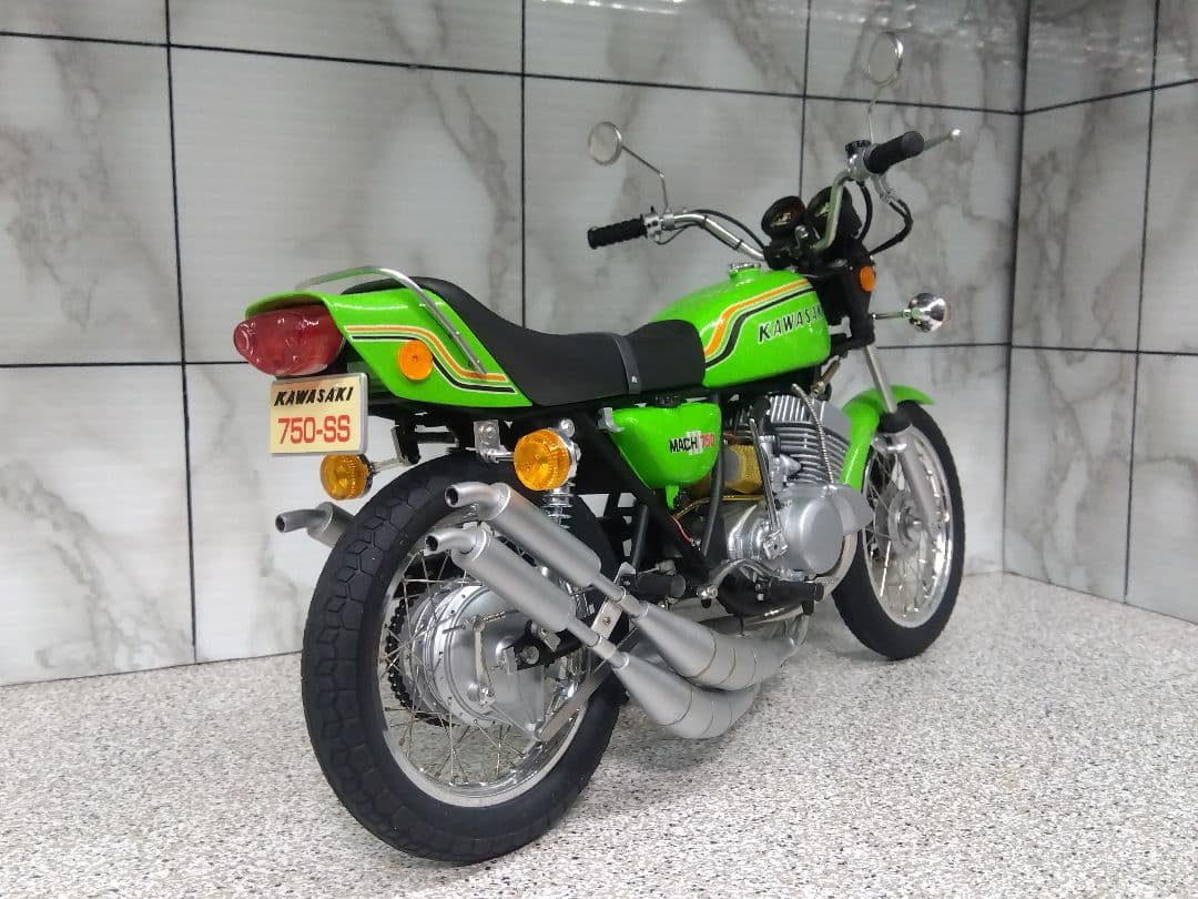 【絶版 希少】1/8 ナガノ カワサキ 750SS マッハⅢ カスタム 完成品