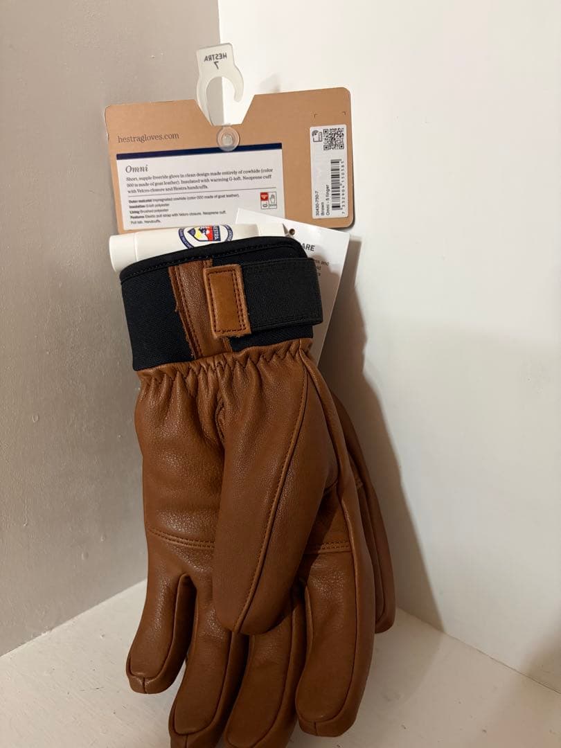 新品未使用品　HESTRA Omni サイズ7 BROWN タグ付送料込み