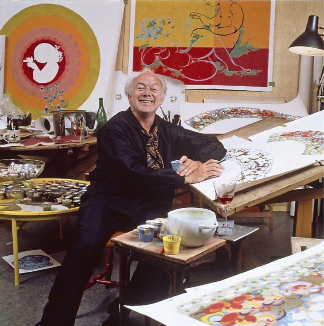 1970S スタジオライン Bjorn Wiinblad 花瓶 白磁×金彩　魔笛
