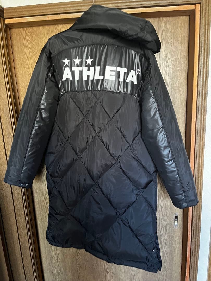 ATHLETA ブラック キルティング ロングコート