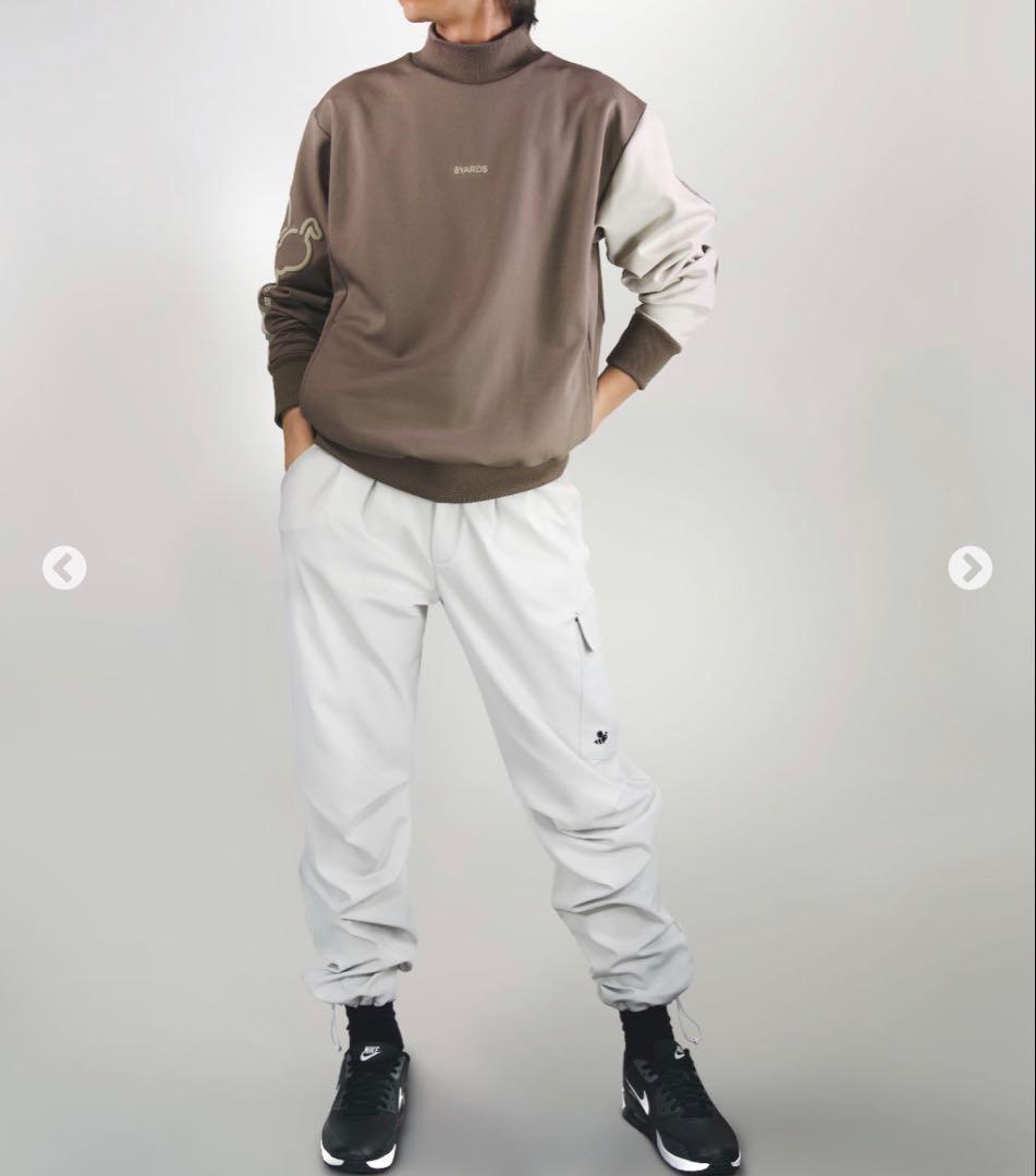 【美品】8YARDS ハチヤーズ メンズ モックネックトレーナー モカ