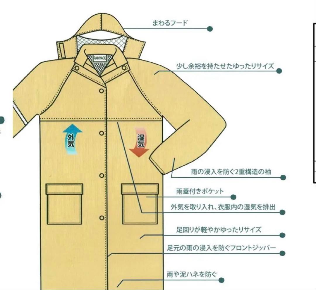 淡い黄色 フード付き レインウェア　120サイズ