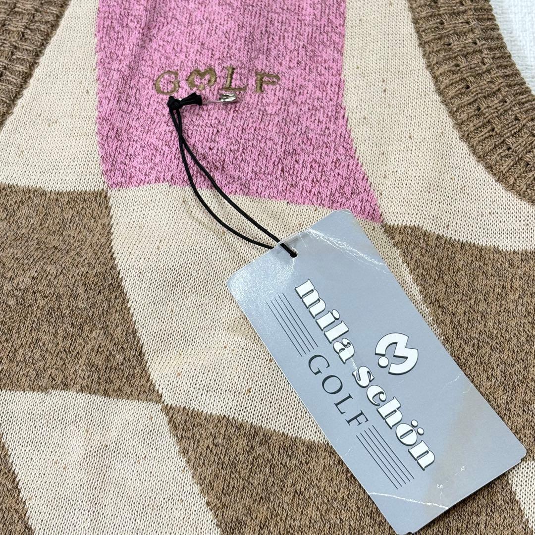 未使用　Mila schon GOLF コットンニットゴルフベスト　ベージュ　L