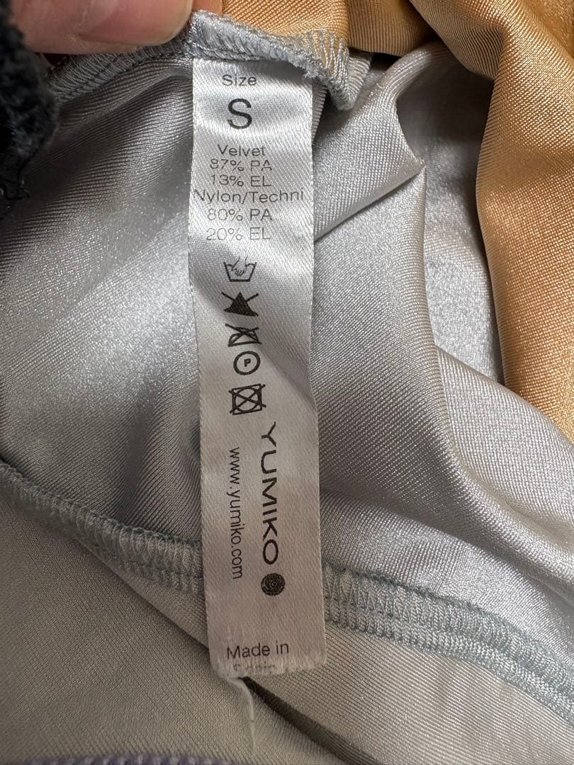 YUMIKO ベロア レオタード Sサイズ グレー
