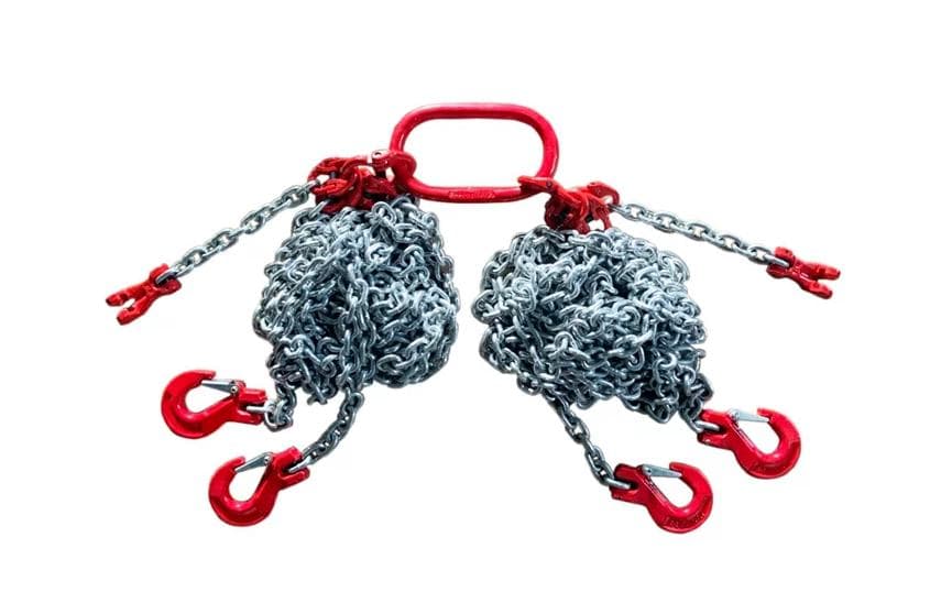長さ調整機能付４本吊具3T チェーン長さ3m  3000kg吊フックリング付き