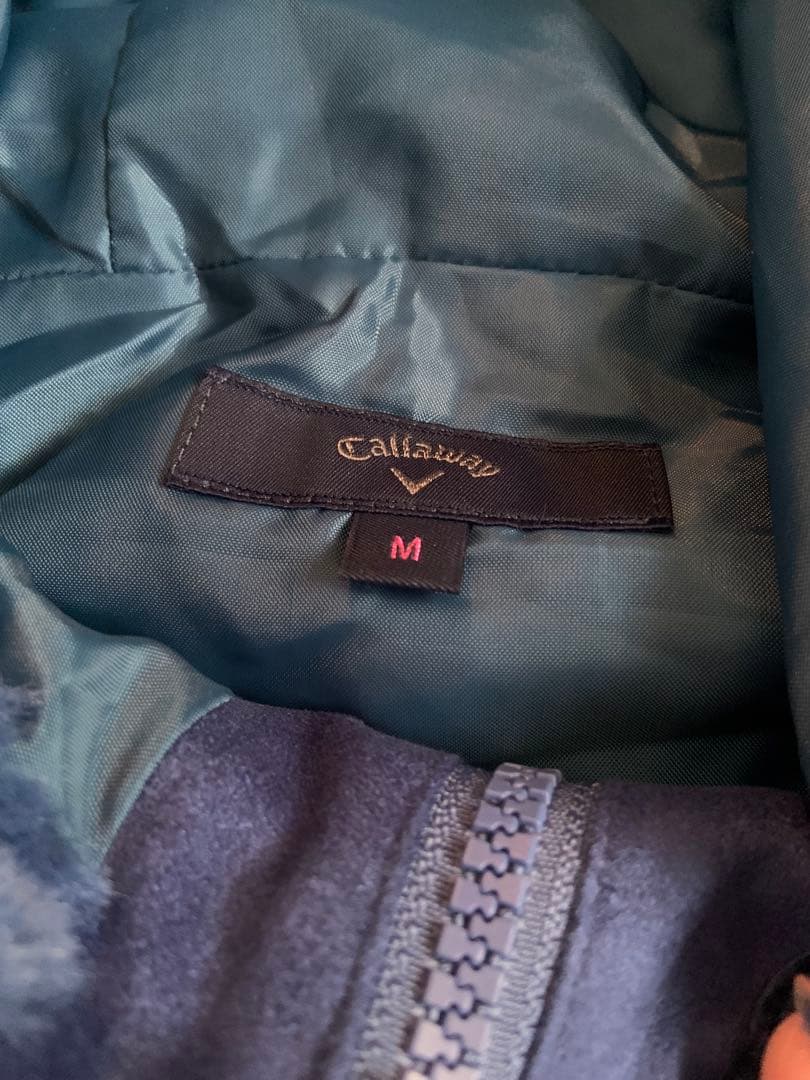Callaway フラワージャカード エコファーベストブルー系M新品タグなし