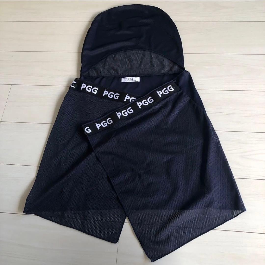 PGG フード付きメッシュポンチョ ネイビー