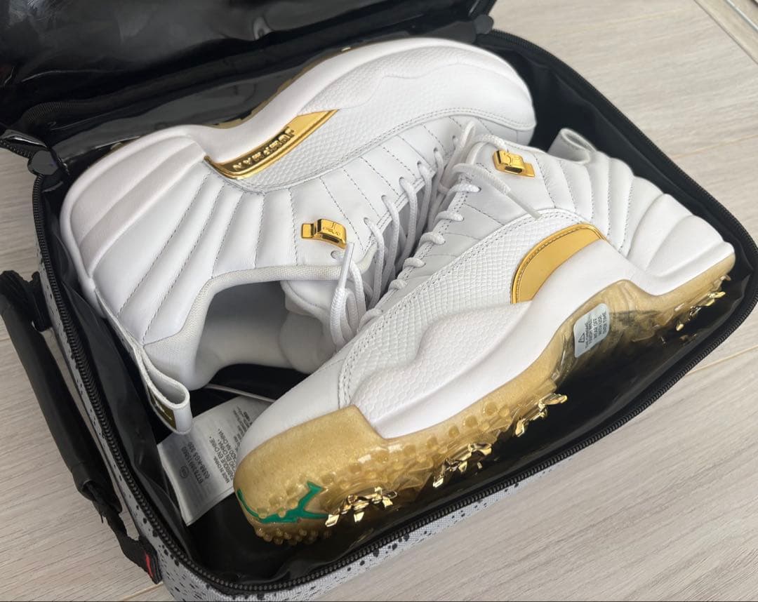 NIKE Air Jordan 12 Golf ホワイト/ゴールド