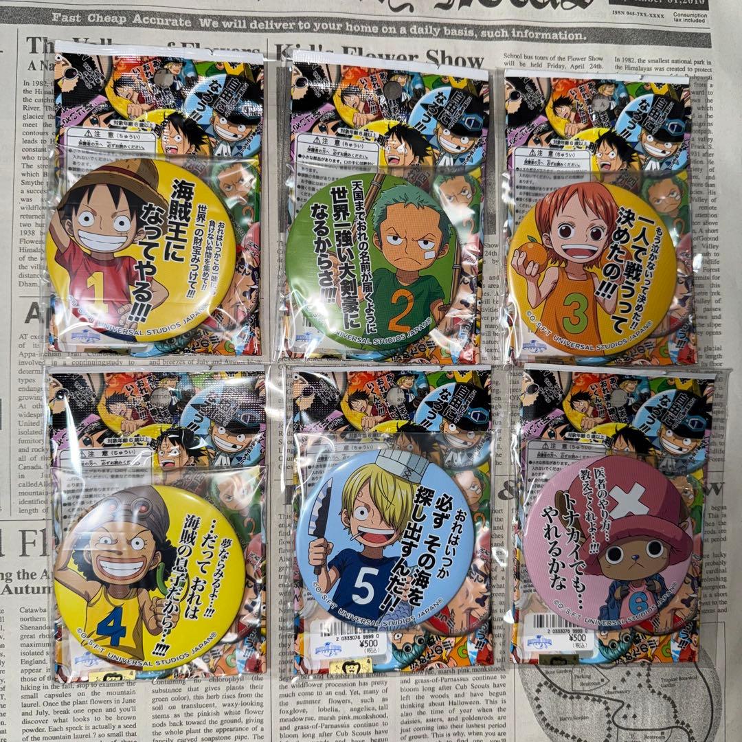 ワンピース　USJ 2015 名言　缶バッジ　コレクション　コンプリート
