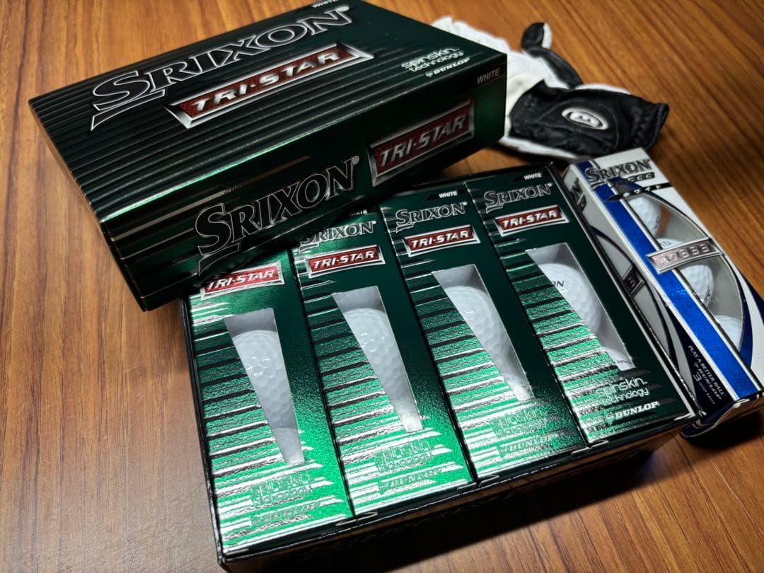 【SRIXON TRI-STAR】ゴルフボール　合計15個とグローブ