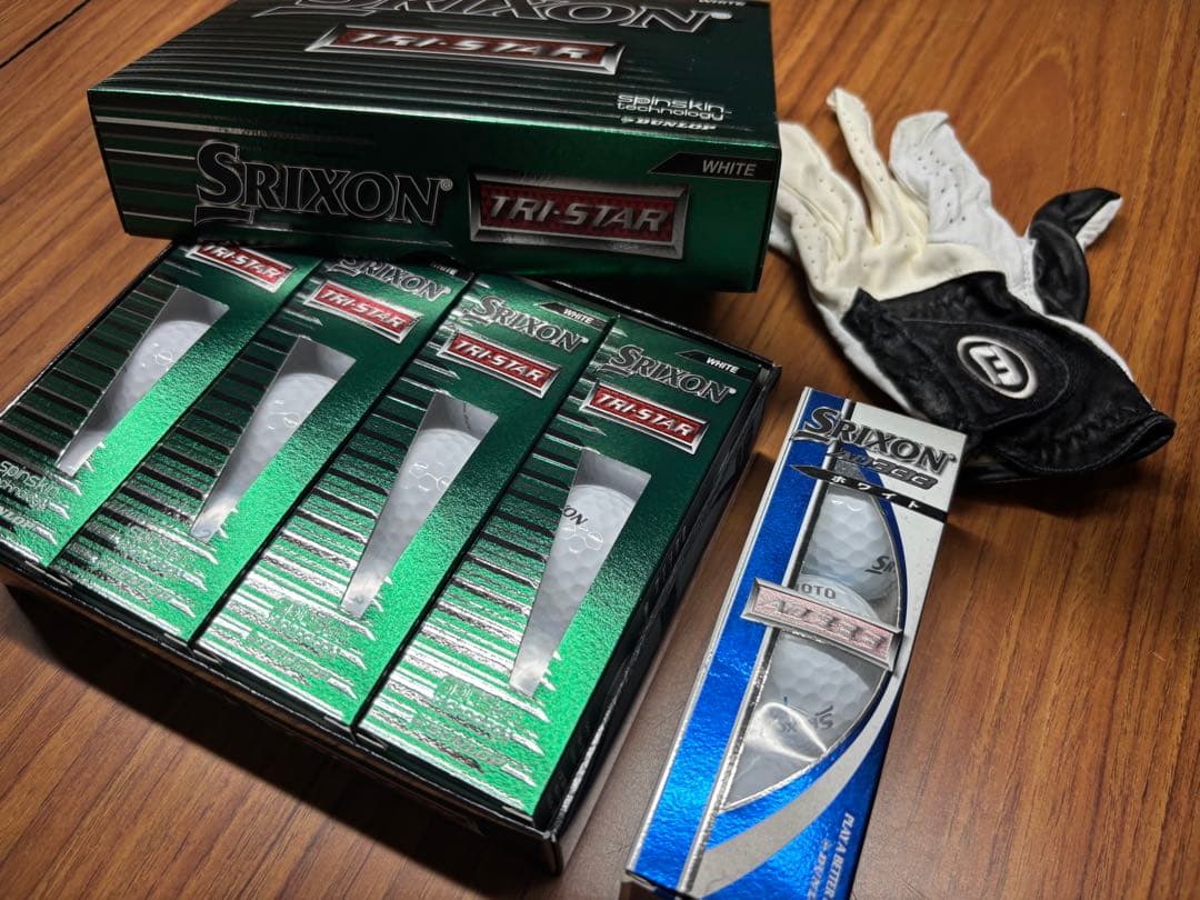 【SRIXON TRI-STAR】ゴルフボール　合計15個とグローブ