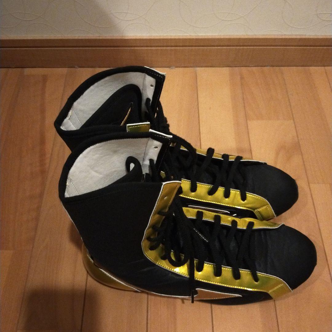 Mizuno ボクシングシューズ 黒/黄 ハイカット