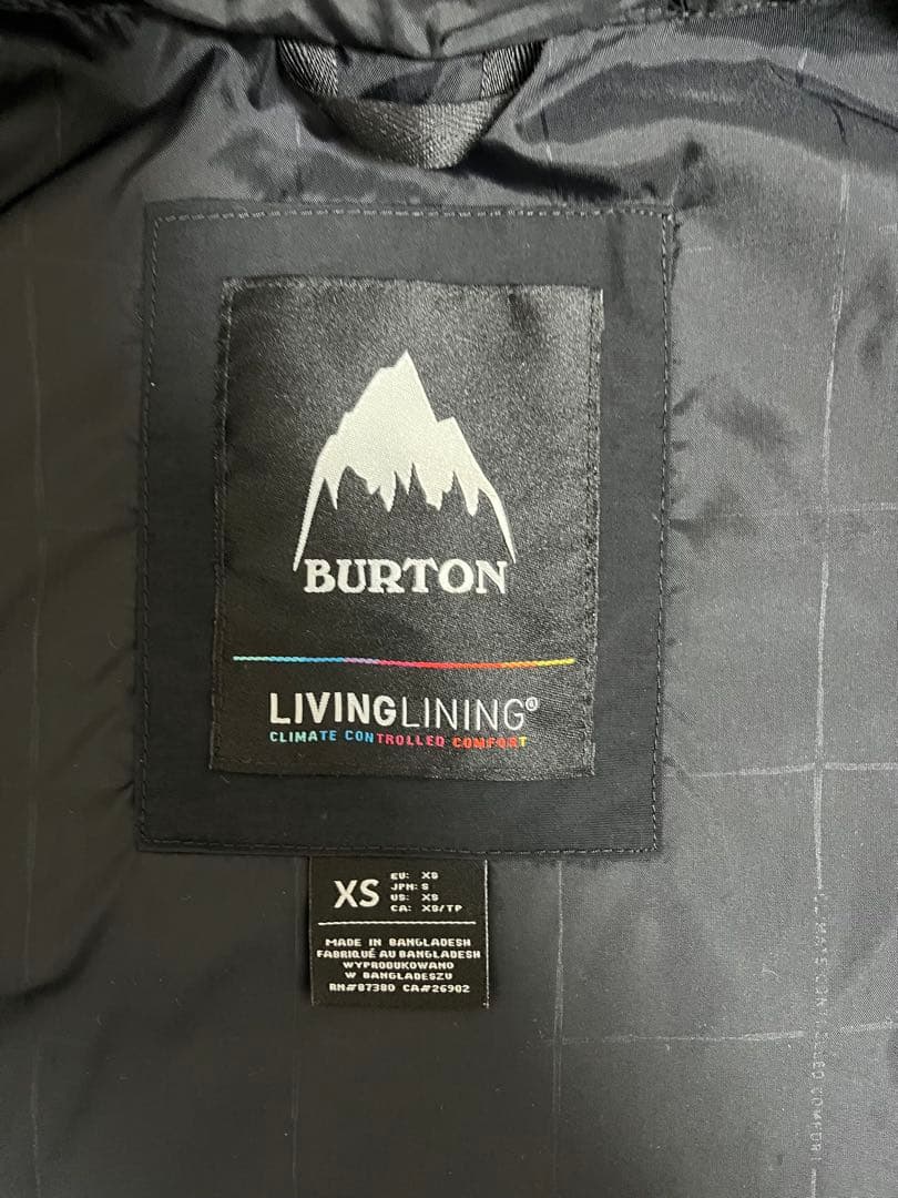 Burton Living Lining ジャケット XS ブラック