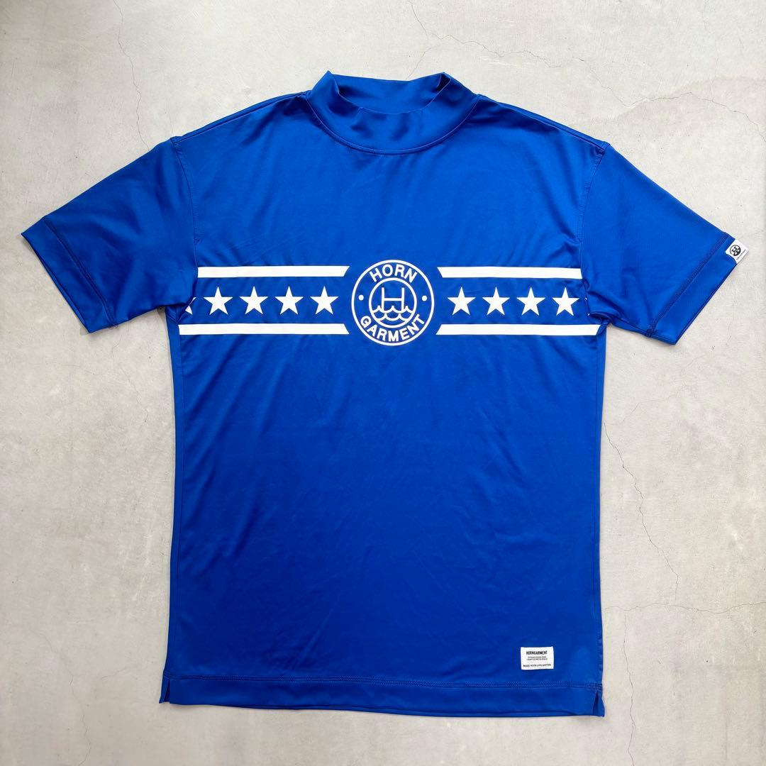 【美品】HORN GARMENT スターラインロゴ モックネック Tシャツ 46