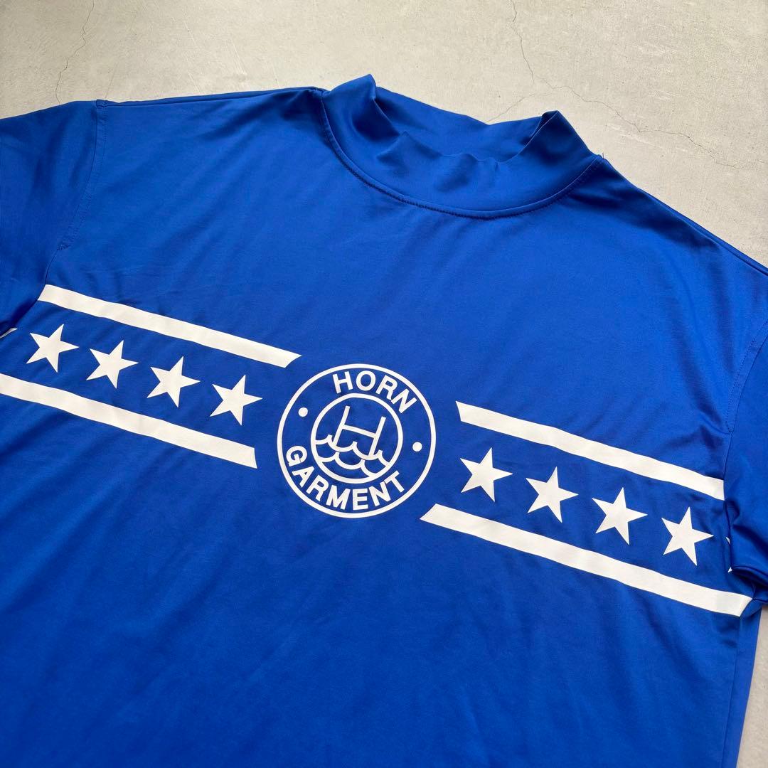 【美品】HORN GARMENT スターラインロゴ モックネック Tシャツ 46