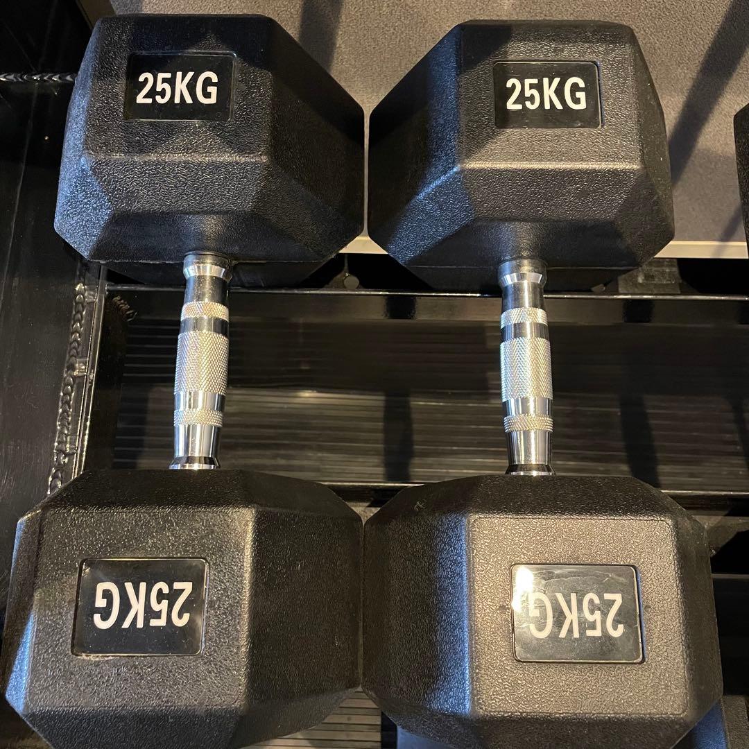 【引取限定】ヘックスダンベルセット 12.5kg-30kg ラック付き