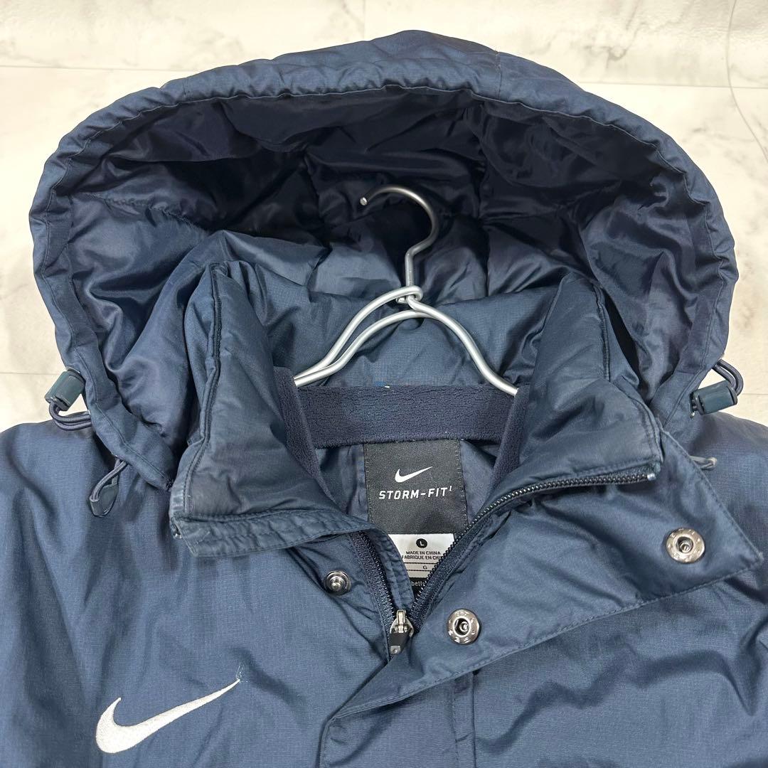 【美品】NIKE STORM-FIT ベンチコート 中綿入り フード付き L相当