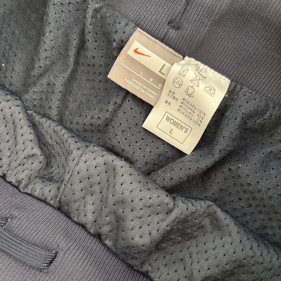 00s NIKE レディースネイビートスポーツウェア上下セットアップ刺繍ロゴ