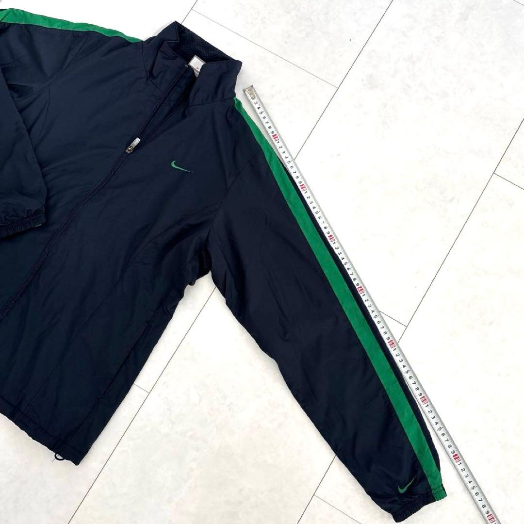 00s NIKE レディースネイビートスポーツウェア上下セットアップ刺繍ロゴ
