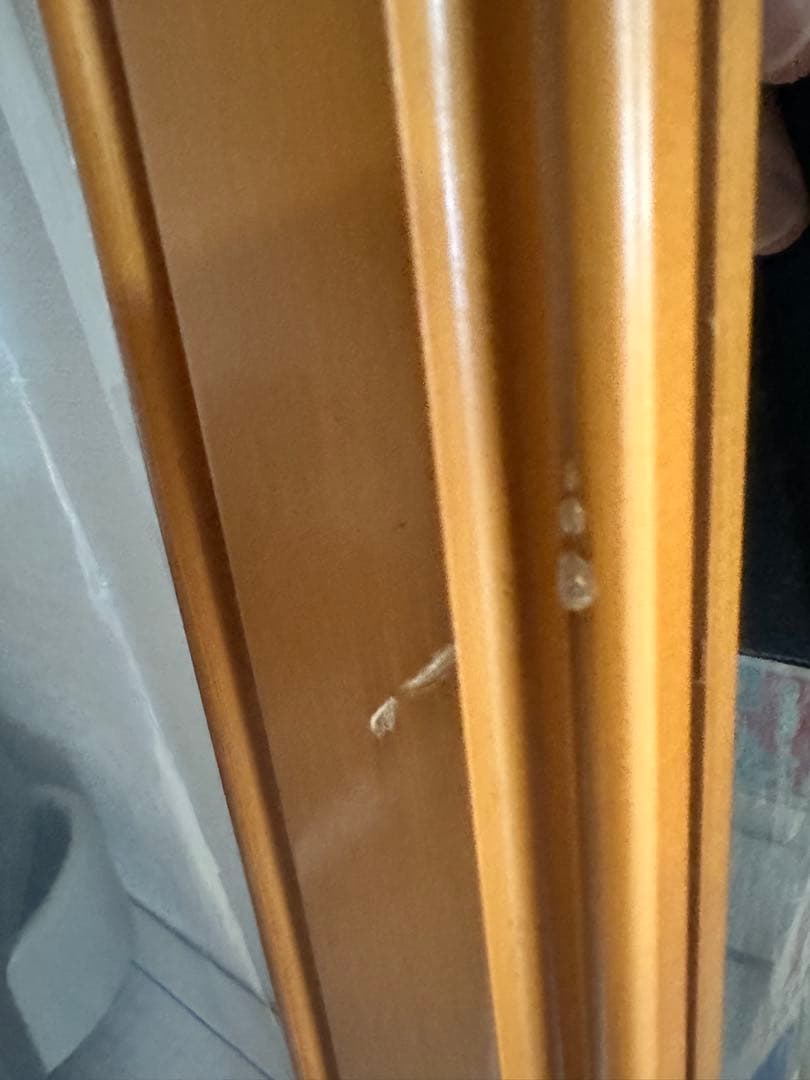 木製スタンドミラー 大きめ ブラウン