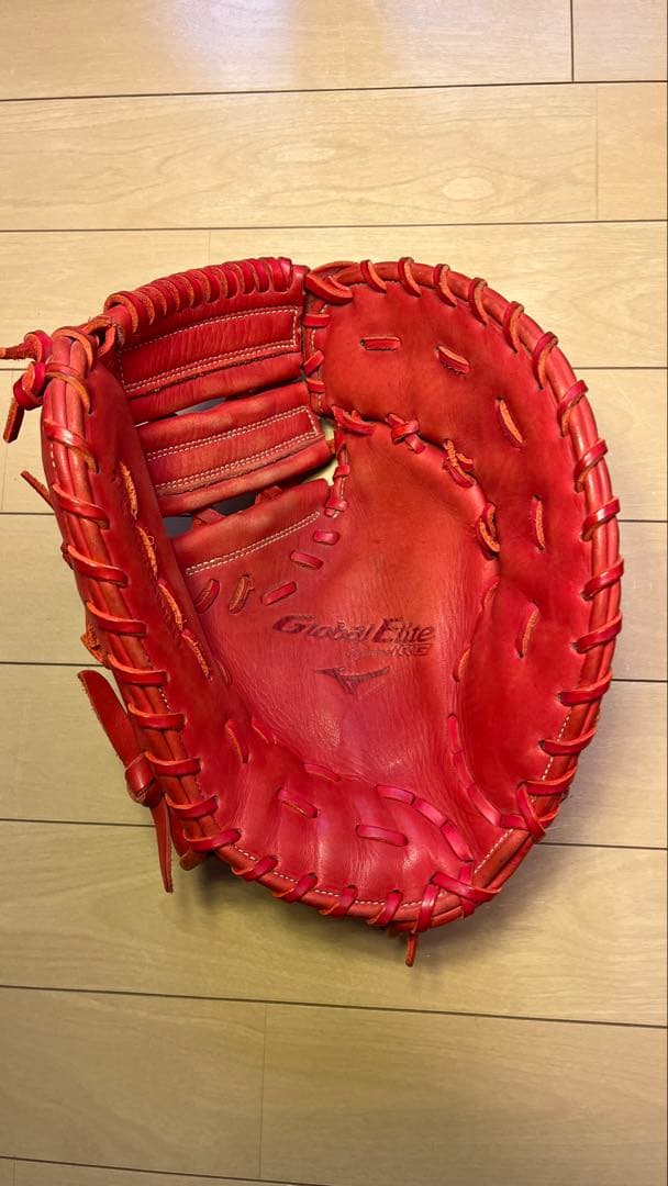 ミズノ グローバルエリート 軟式野球 ファーストミット レッド