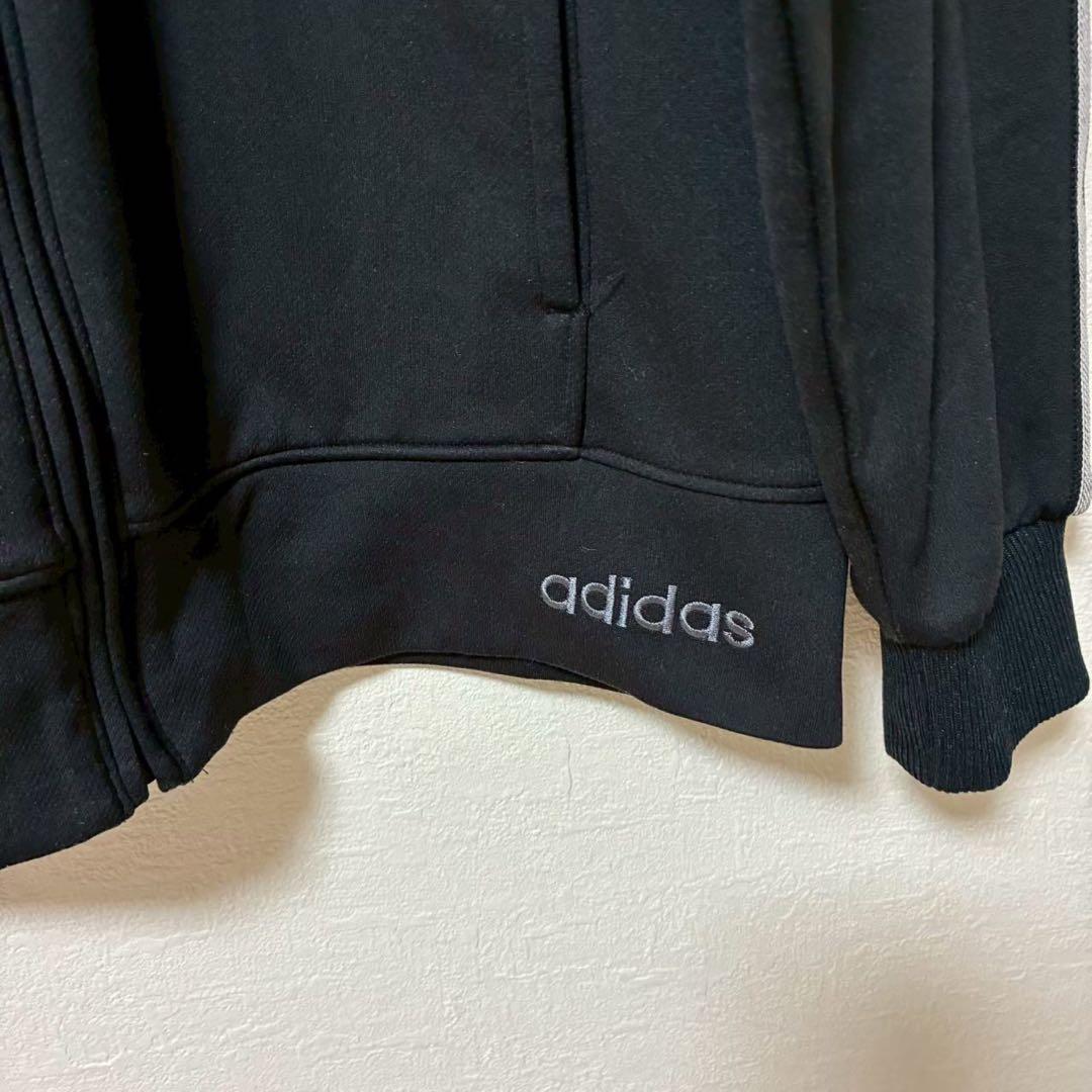 adidas アディダス　ジャージトップス　ジップアップパーカー　黒　M