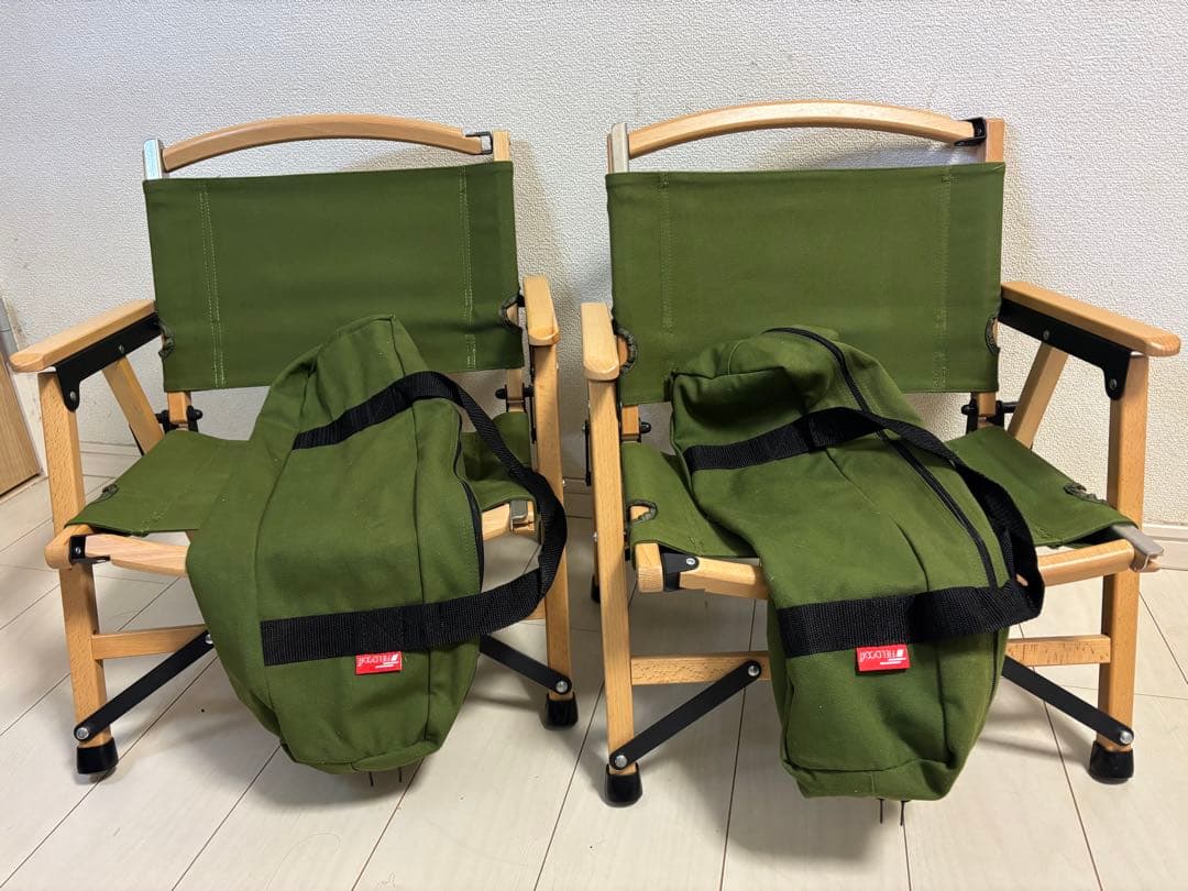 FIELDOORクラッシックアウトドアチェア 2脚セット 緑