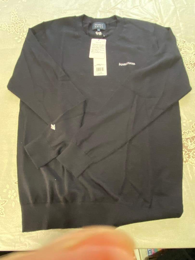 新品　パーリーゲイツ メンズ薄手カシミヤ100％ クルーネックニットセーターM