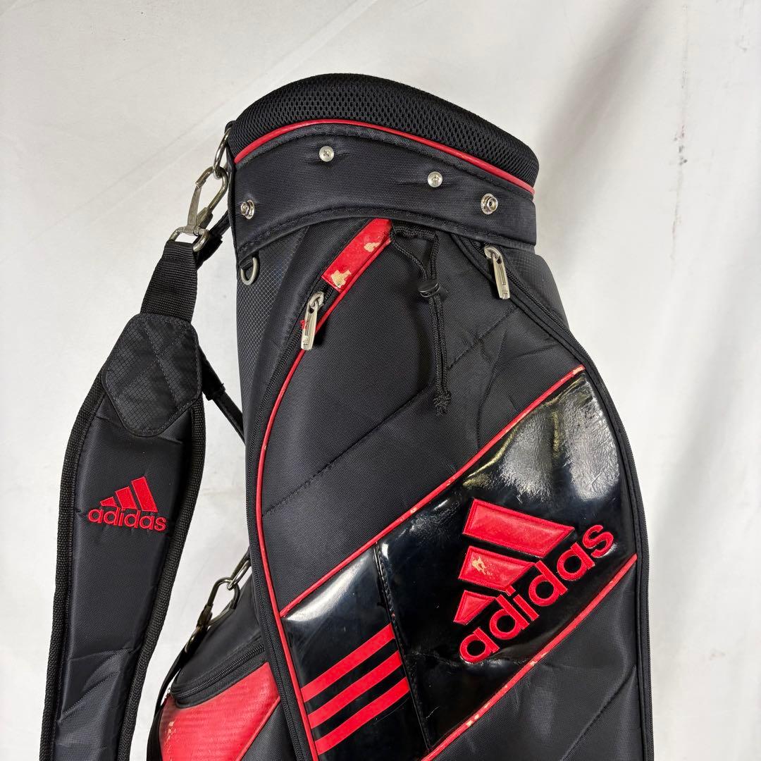 アディダス adidas キャディバッグ ゴルフクラブ 5分割 ブラック レッド