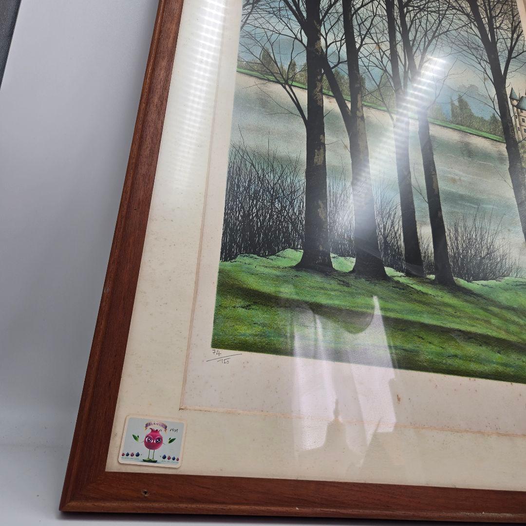 ジャックデペルト 風景画 額入り リトグラフ 城 ヨーロッパ 美術品 インテリア