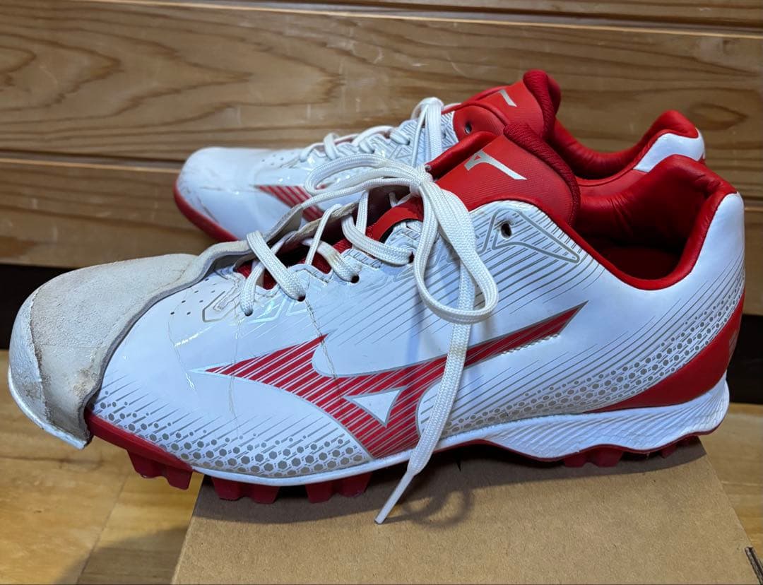MIZUNO スパイクシューズ ホワイト/レッド【27.0】