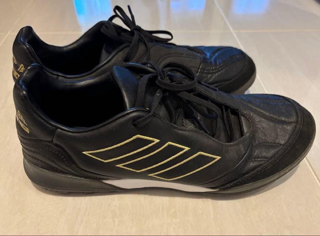 【メンズ】美品 adidas レザー サッカースパイク 黒 26.5cm