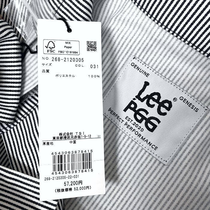 PGG× Lee ゴルフ デニム ストライプ柄 ストレッチ ブルゾン ウェア M