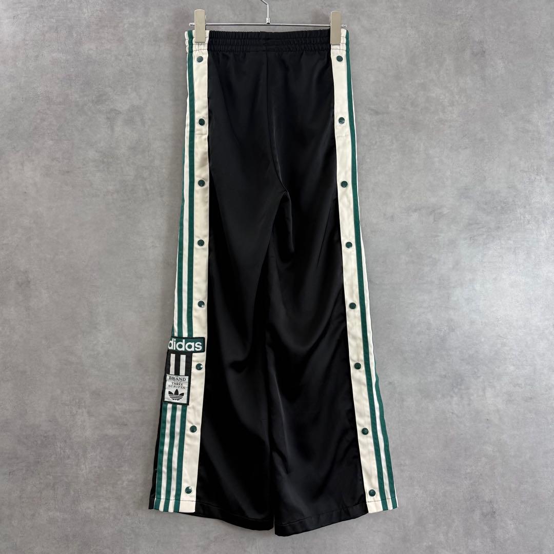 adidas アディダス サイドスナップ トラックパンツ ブラック×グリーンS
