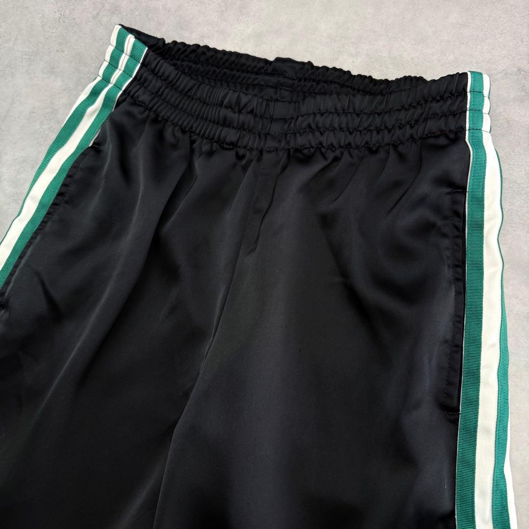 adidas アディダス サイドスナップ トラックパンツ ブラック×グリーンS