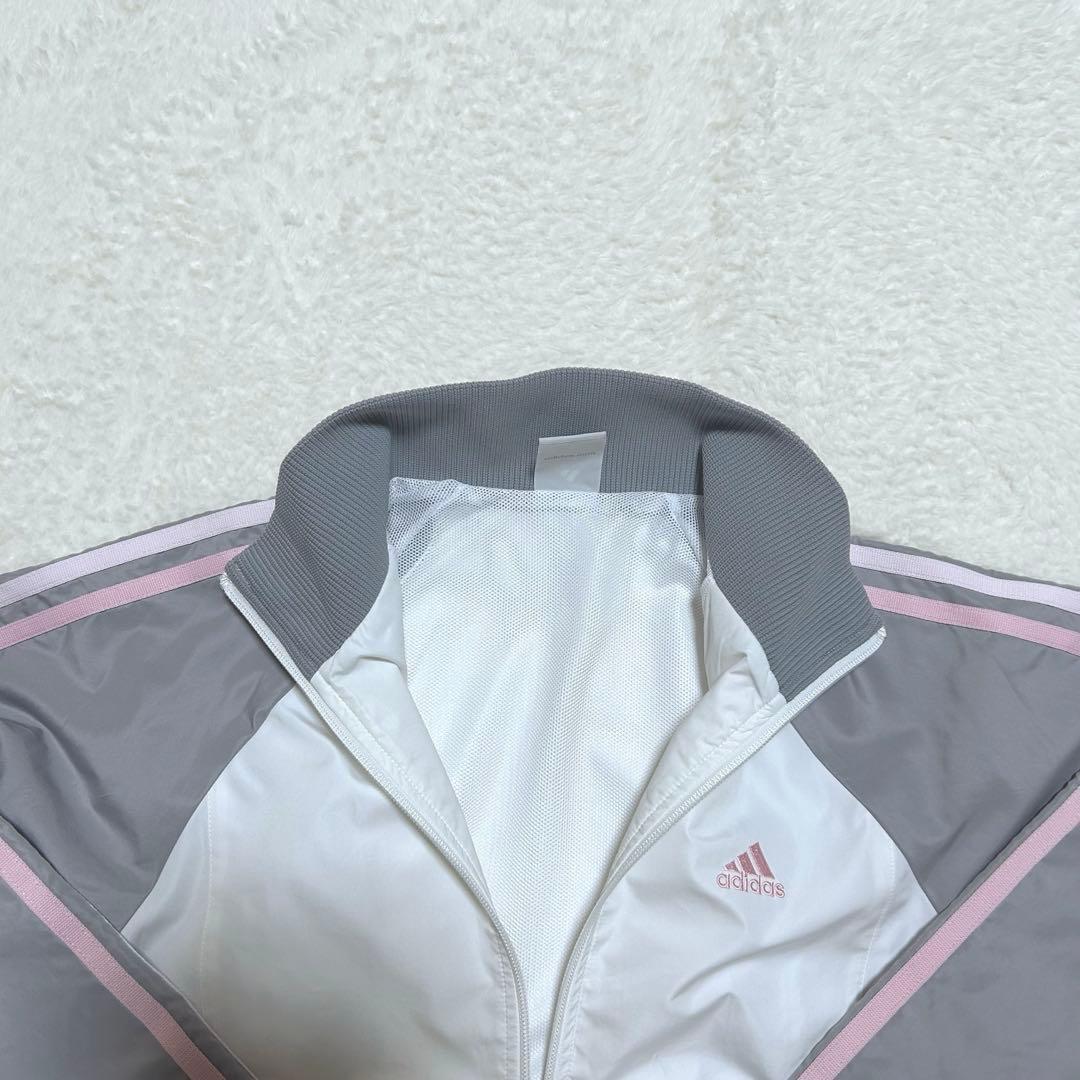 00s adidas ウインドブレーカー セットアップ y2k 白/灰 M