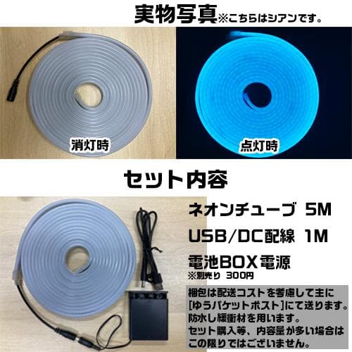 ✨LED ネオンチューブライト✨ 5V！USB給電‼  5m ネオン DIY