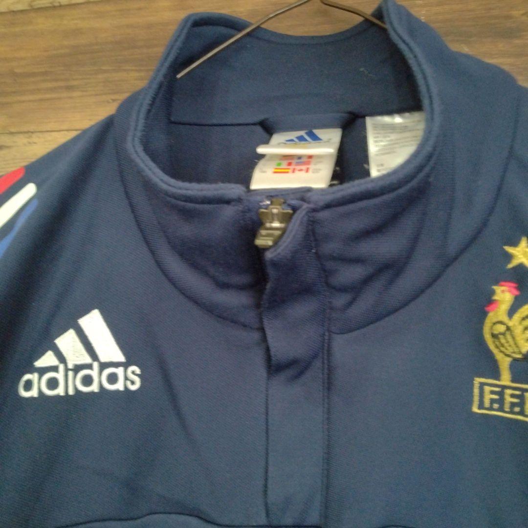 【希少】adidas　フランス代表　00s　刺繍ロゴ　ハーフジップトラックトップ