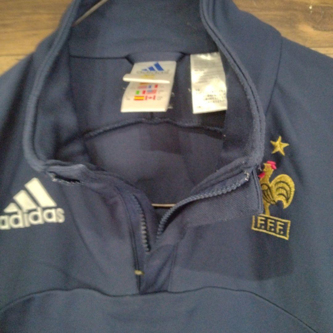 【希少】adidas　フランス代表　00s　刺繍ロゴ　ハーフジップトラックトップ