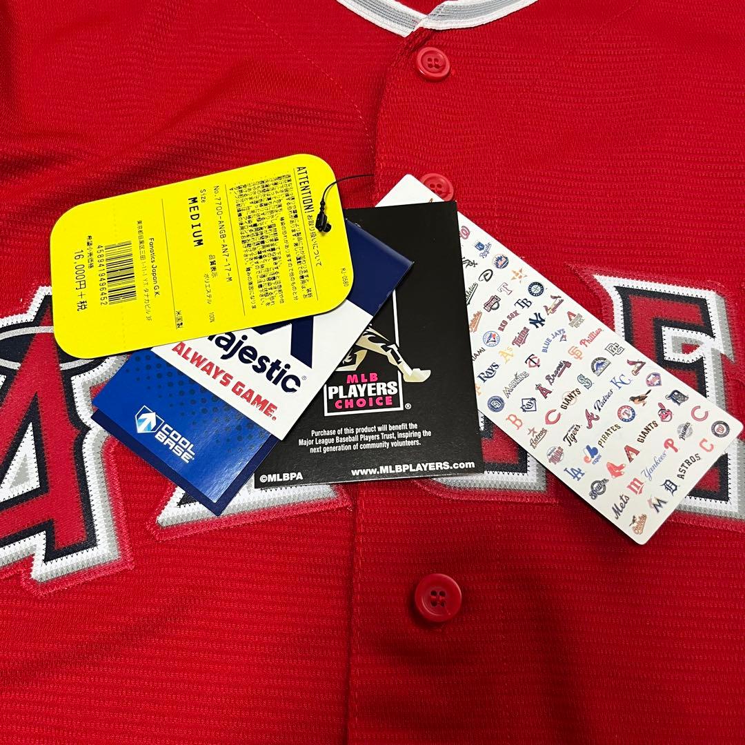 （希少、新品）MLB エンゼルス　大谷翔平　ユニフォーム　M 日本Ｌサイズ相当