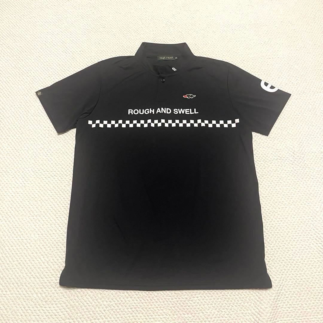 ［美品］rough & swell ゴルフウェア 半袖 ロゴ ブラック M
